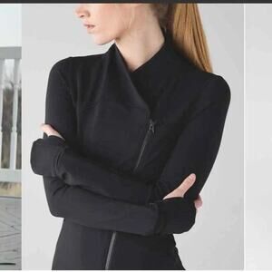 lululemon black define slanted zip up